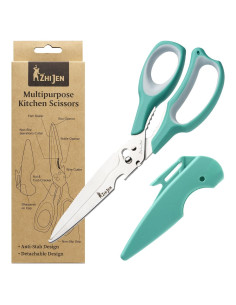 Tijeras de Cocina ZHI JEN 23.1 cm Acero Inoxidable Verde Gris