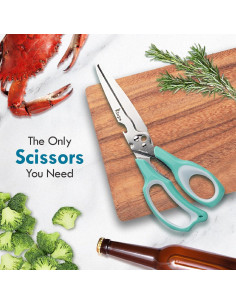 Tijeras de Cocina ZHI JEN 23.1 cm Acero Inoxidable Verde Gris 2