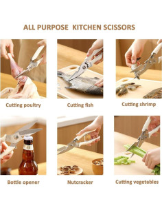 Tijeras de Cocina HNZGYB de Acero Inoxidable para Carne y Verduras 2