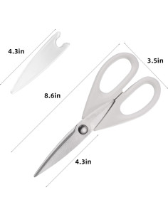 Tijeras de Cocina SinYe Blancas con Funda Protectora 10cm 2