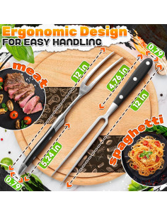 Tenedor de Carne 2 Pcs HELVETIOS Acero Inoxidable 30.5 cm 2