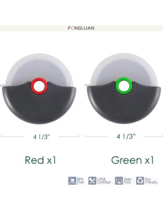 Juego de 2 Ruedas Cortadoras de Pizza FONLUN Acero Inoxidable 2