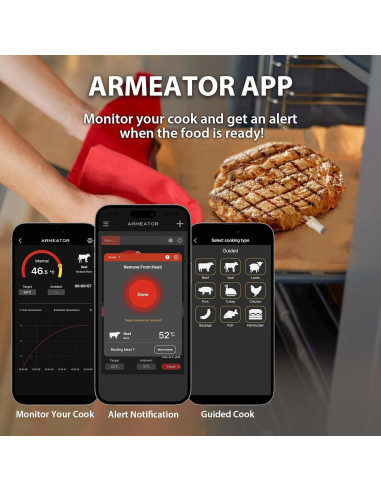 Termómetro Digital Inalámbrico ARMEATOR para Carne y BBQ