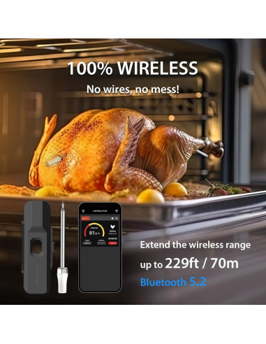 Termómetro Digital Inalámbrico ARMEATOR para Carne y BBQ