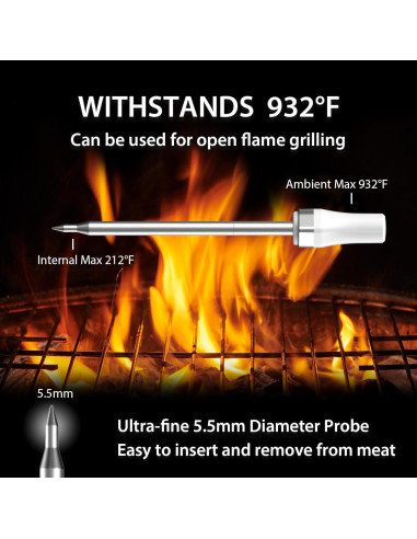 Termómetro Digital Inalámbrico ARMEATOR para Carne y BBQ