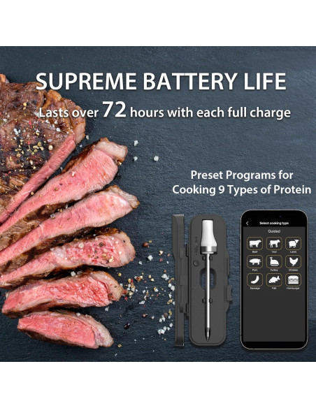 Termómetro Digital Inalámbrico ARMEATOR para Carne y BBQ Termómetro Digital Inalámbrico ARMEATOR para Carne y BBQ