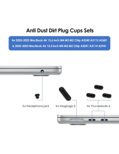 ProElife Juego de 7 Tapas Antipolvo para MacBook Air 13.6 y 15 2