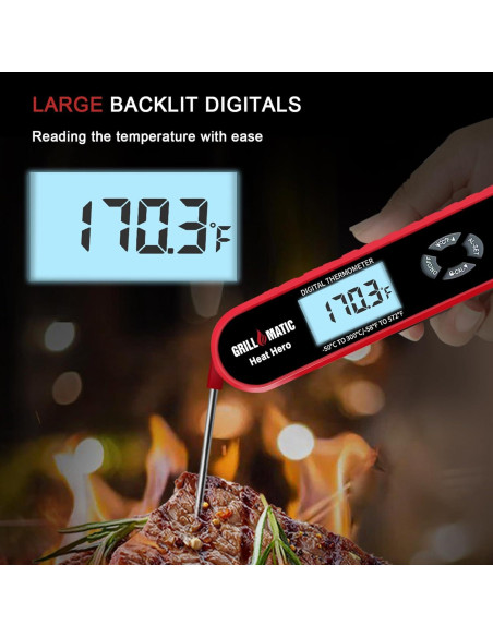 Termómetro Digital Heat Hero para Carne - Lectura Instantánea Termómetro Digital Heat Hero para Carne - Lectura Instantánea