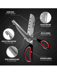 Tijeras de cocina multiusos Genérica SJ180 con afilador 2