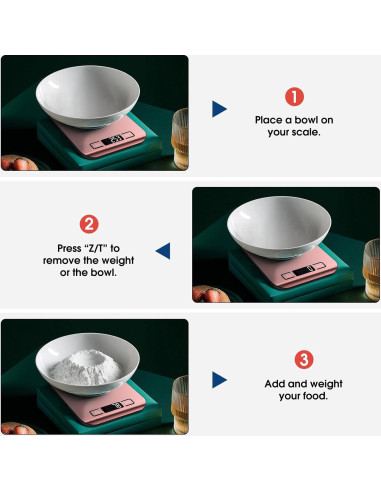 Balanza de Cocina Digital Mik-Nana 10 kg Rosa, LCD, Acero Inoxidable