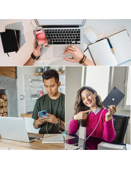 Cargador Rápido 20W USB C para iPhone 16 3Pack 10FT