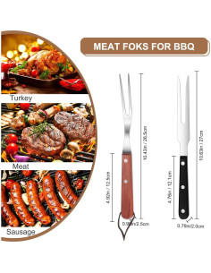 Tenedor de Carne Acero Inoxidable CHENGU 26.5 cm 2 Piezas 2