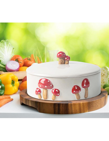 Calentador de Tortillas DGU Cerámica Hongo 20.32 cm Blanco