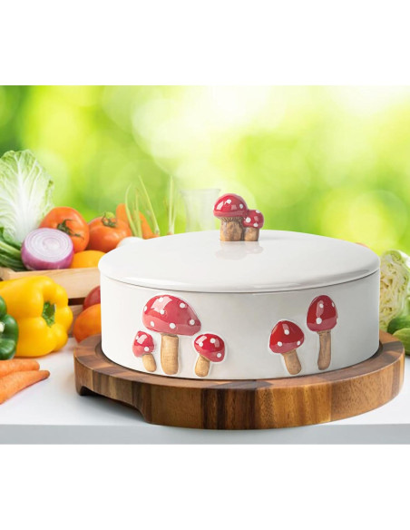 Calentador de Tortillas DGU Cerámica Hongo 20.32 cm Blanco