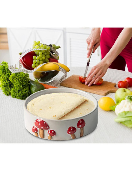 Calentador de Tortillas DGU Cerámica Hongo 20.32 cm Blanco