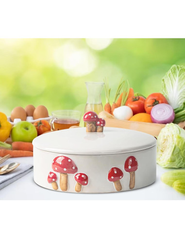 Calentador de Tortillas DGU Cerámica Hongo 20.32 cm Blanco