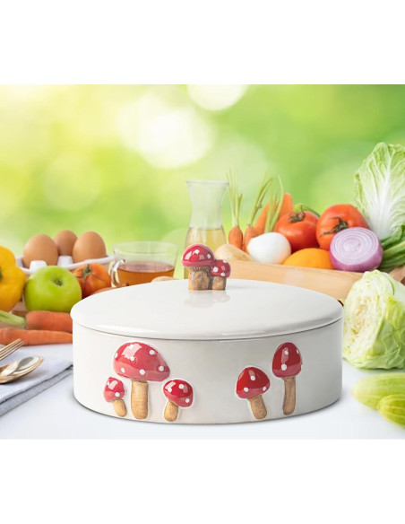 Calentador de Tortillas DGU Cerámica Hongo 20.32 cm Blanco