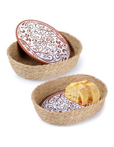 Set de 2 Cestas Calentadoras de Pan Qinyoung con Piedra 31.7x21.6cm