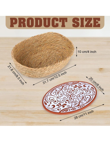 Set de 2 Cestas Calentadoras de Pan Qinyoung con Piedra 31.7x21.6cm