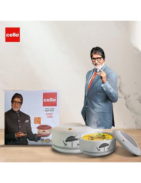 Olla Térmica Aislada Cello Chef 3500ml Blanca