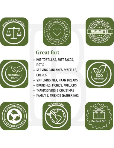 Soporte para Tortillas y Rotis Hecho a Mano El Gran Bazar Indio 23 cm