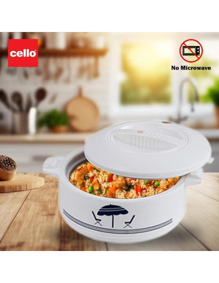 Cazuela Calentador y Enfriador Cello Chef 1500ml Blanco
