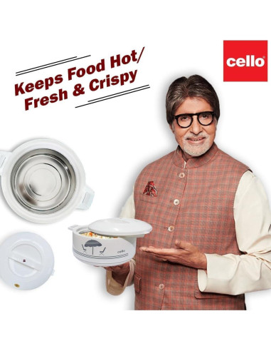 Cazuela Calentador y Enfriador Cello Chef 1500ml Blanco