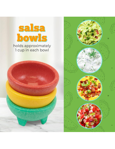 Juego de Servir Tacos Nostalgia 9 Piezas - Calentador y Cuencos