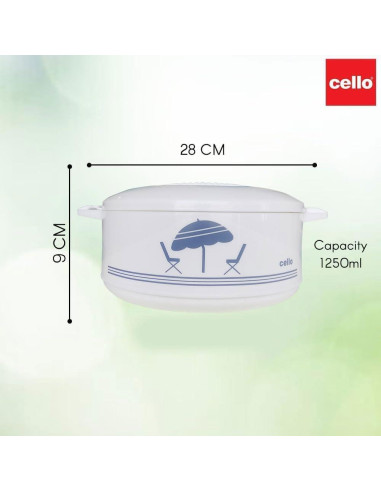 Cazuela Calentador y Enfriador Cello Chef 1500ml Blanco