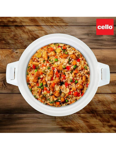 Cazuela Calentador y Enfriador Cello Chef 1500ml Blanco