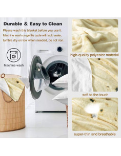 Manta Tortilla Burritos 2.0 Hommtina 160 cm Suave Franela 2