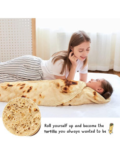Manta de Tortilla CASOFU Amarilla 119 cm Suave y Divertida 2