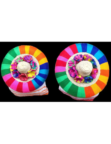 Paquete de 2 Tortilleros Sombrero y Tela de Tortilla - Hecho a Mano