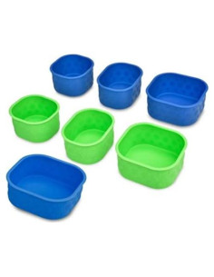 Juego de Tazas Bento LunchBots - 7 Piezas Silicona Azul