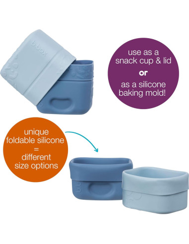Tazas de Snack de Silicona b.box - Paquete de 2, Apta para Microondas y Lavavajillas