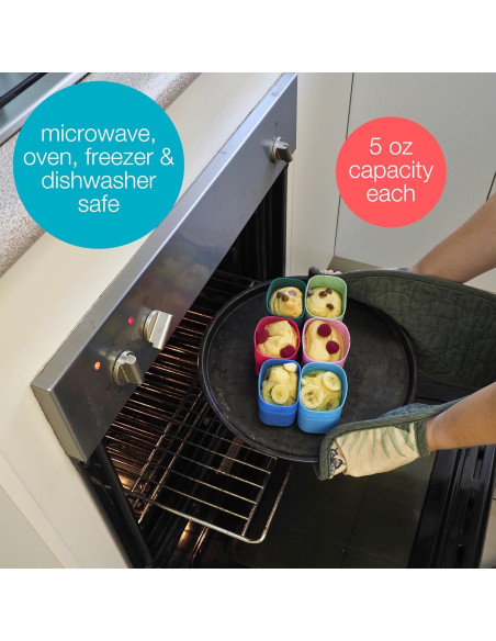 Tazas de Snack de Silicona b.box - Paquete de 2, Apta para Microondas y Lavavajillas