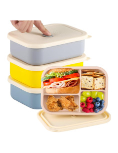 Cajas Bento de Silicona Homaisson 4 PCS 4 Compartimentos