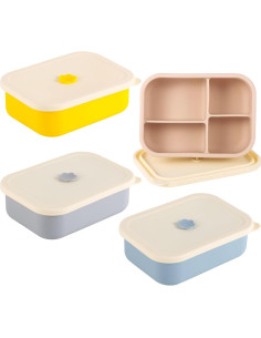 Cajas Bento de Silicona Homaisson 4 PCS 4 Compartimentos 2