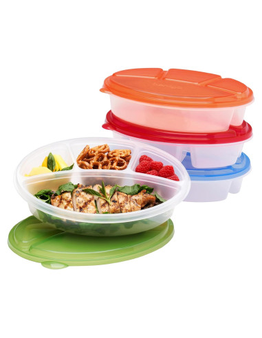 Contenedores Ovalados Bentgo Easyboxes 4 Compartimentos Set 8 Piezas