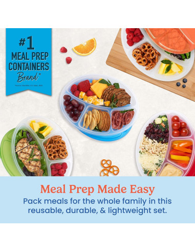 Contenedores Ovalados Bentgo Easyboxes 4 Compartimentos Set 8 Piezas