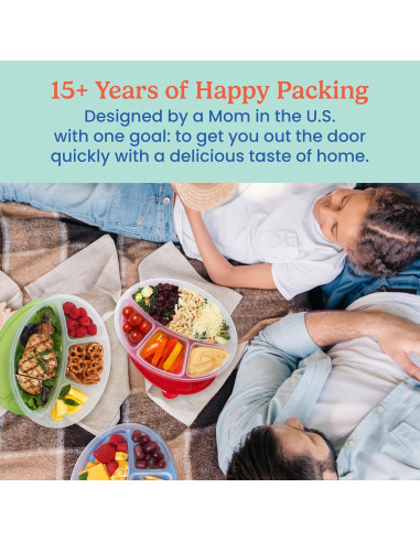 Contenedores Ovalados Bentgo Easyboxes 4 Compartimentos Set 8 Piezas