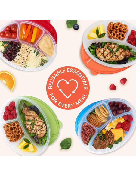 Contenedores Ovalados Bentgo Easyboxes 4 Compartimentos Set 8 Piezas Contenedores Ovalados Bentgo Easyboxes 4 Compartimentos Set 8 Piezas