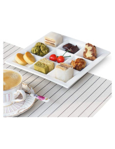 Plato Dividido Rectangular de Cerámica Cinf 9 Compartimentos