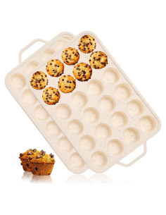 Molde para Muffins Mini iArtker 24 Tazas Silicona Antiadherente