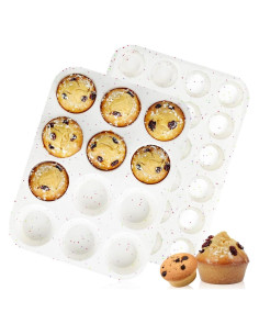 Set de Moldes de Silicona CAKETIME para Muffins 12+24 Tazas