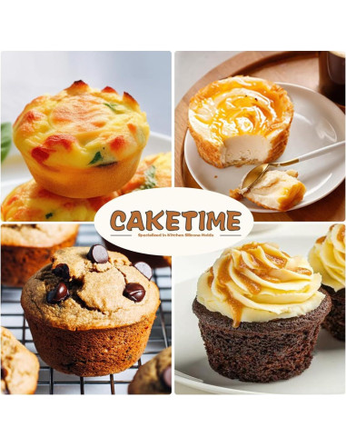 Set de Moldes de Silicona CAKETIME para Muffins 12+24 Tazas