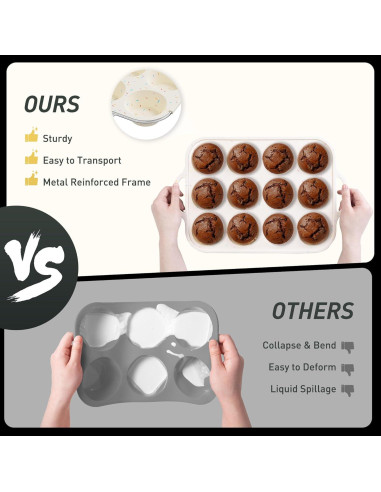 Molde de Silicona para Muffin Socisen 12 Tazas Regular Crema