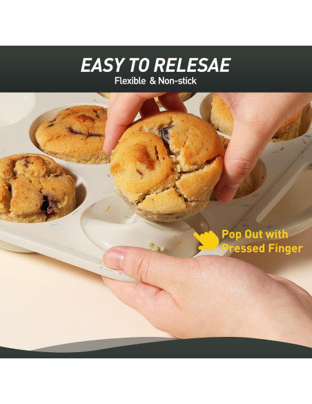 Molde de Silicona para Muffin Socisen 12 Tazas Regular Crema