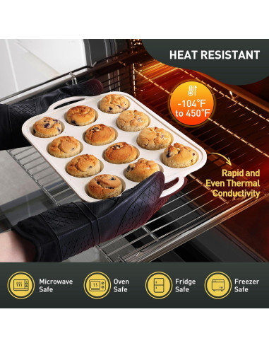 Molde de Silicona para Muffin Socisen 12 Tazas Regular Crema