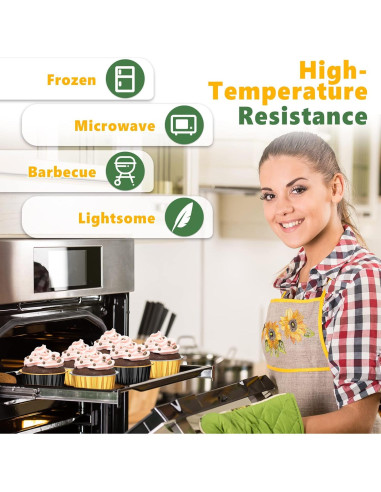 120 Tazas de Hornear de Aluminio Desechables Eaasty 125 ml